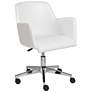 Sunny Pro White Leatherette Adjustable Swivel Office Chair in scene