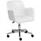 Sunny Pro White Leatherette Adjustable Swivel Office Chair