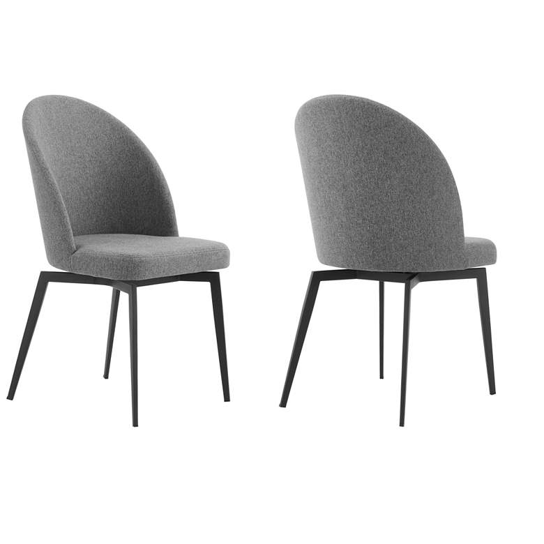 Image 1 Sunny Set of 2 Dining Chairs in Gray Fabric and Metal