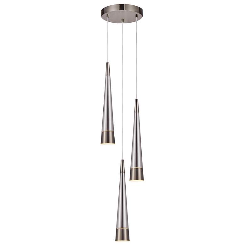 Image 2 Sunnyvale 11.5" Wide 3.Light Pearl Black And Smoke Pendant