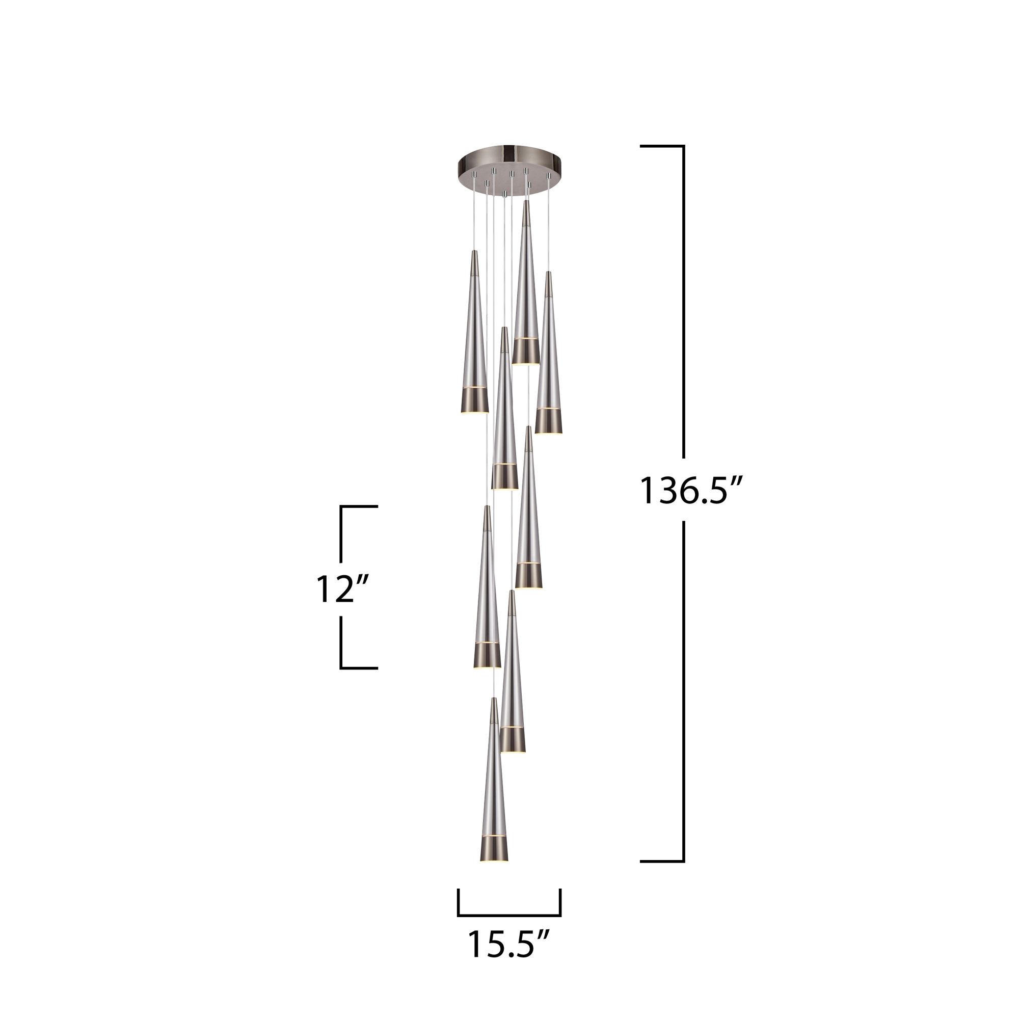 Image 3 Sunnyvale 15.8" Wide 9.Light Pearl Black And Smoke Pendant more views