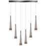 1_Sunnyvale 17" Wide 6.Light Pearl Black And Smoke Island Light
