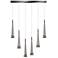 Sunnyvale 17" Wide 6.Light Pearl Black And Smoke Island Light