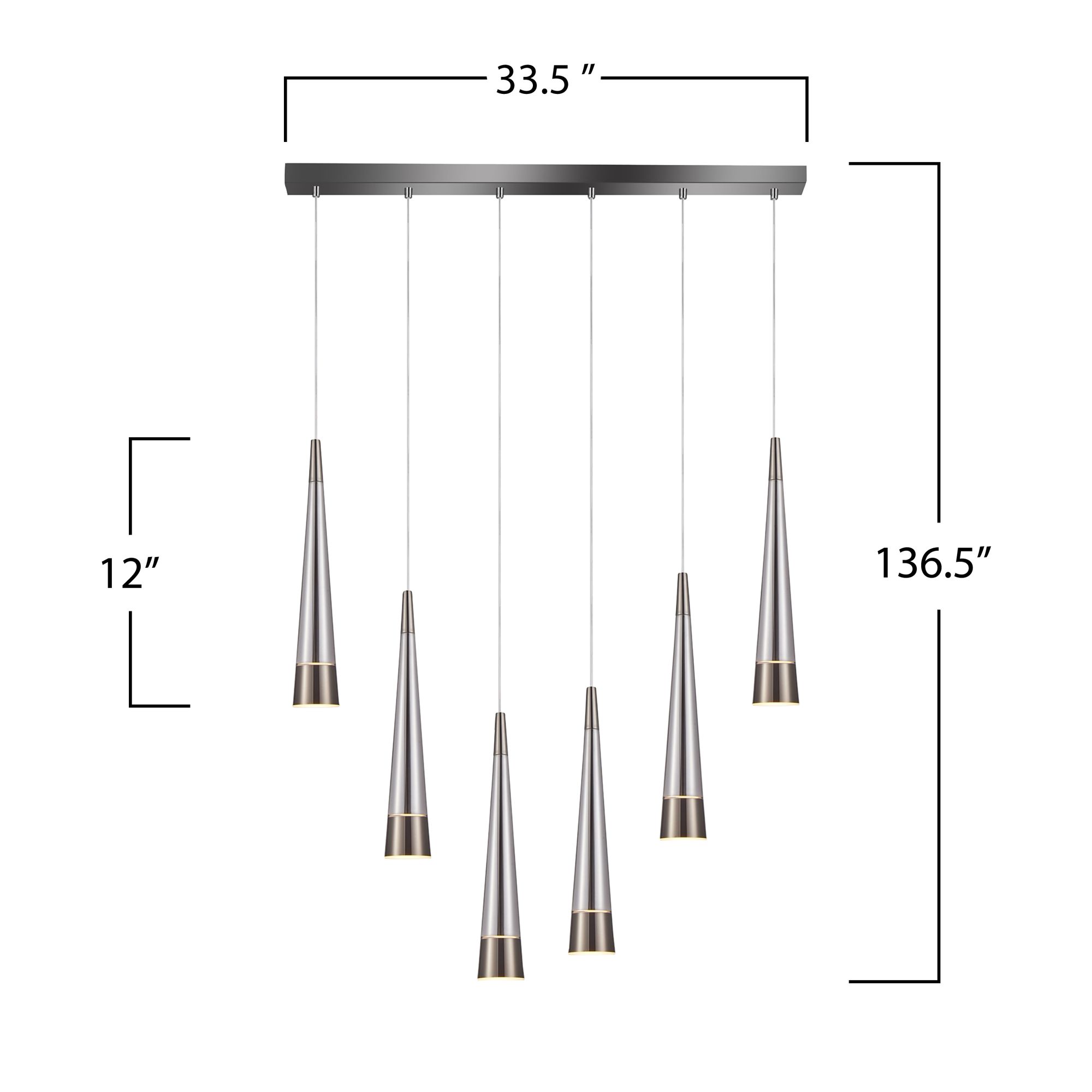 Image 3 Sunnyvale 17" Wide 6.Light Pearl Black And Smoke Island Light more views