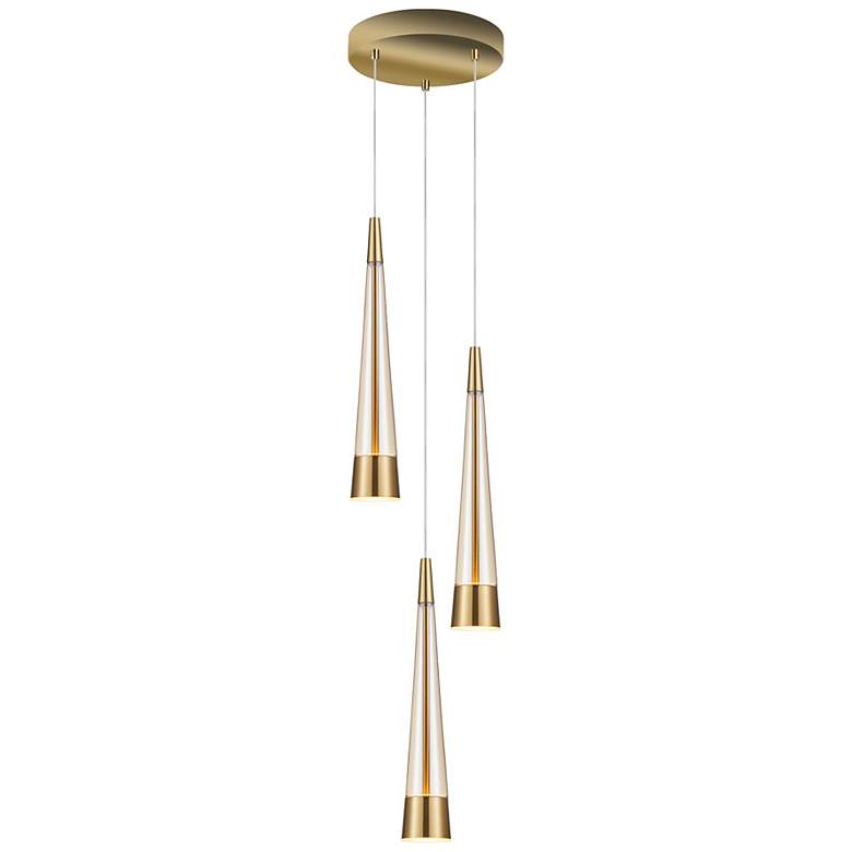 Image 2 Sunnyvale 2.5" Wide 3.Light Brass Pendant