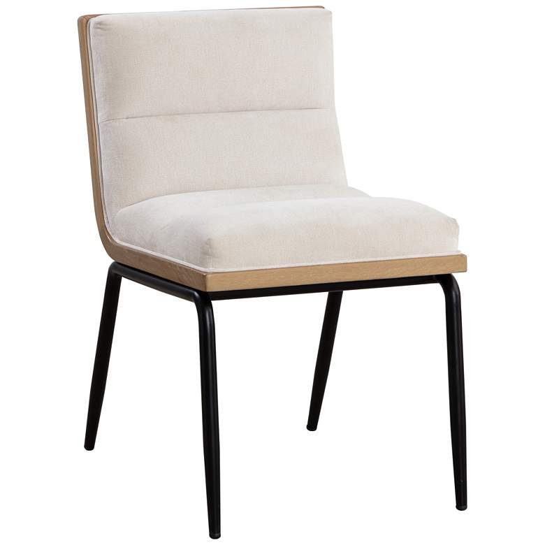 Image 1 Sunpan Abilene 25" Wide Polo Club Muslin Dining Chair Set of 2