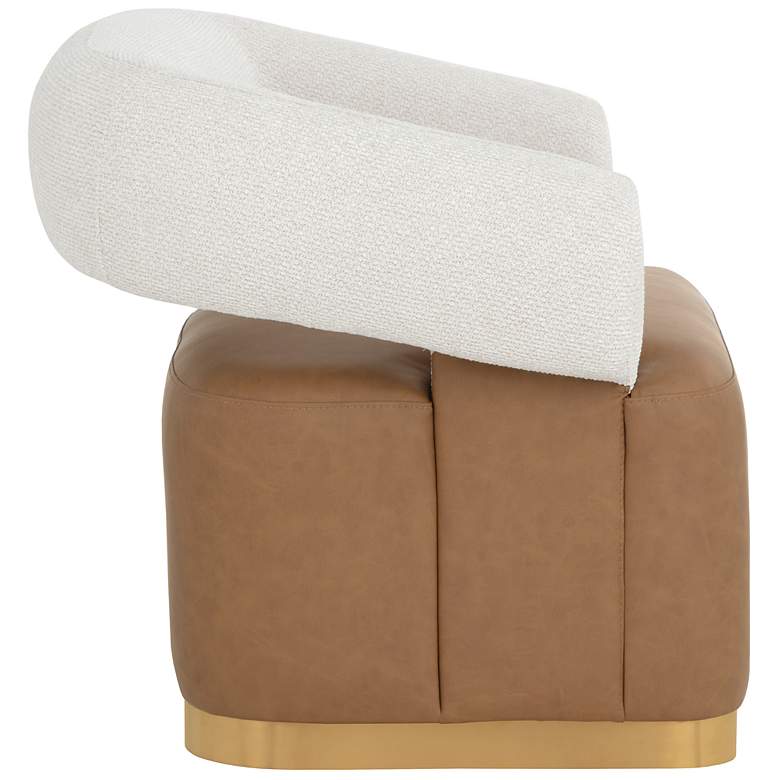 Image 3 Sunpan Aggie Swivel Lounge Chair Milliken Cognac and Rhea Light Barley more views