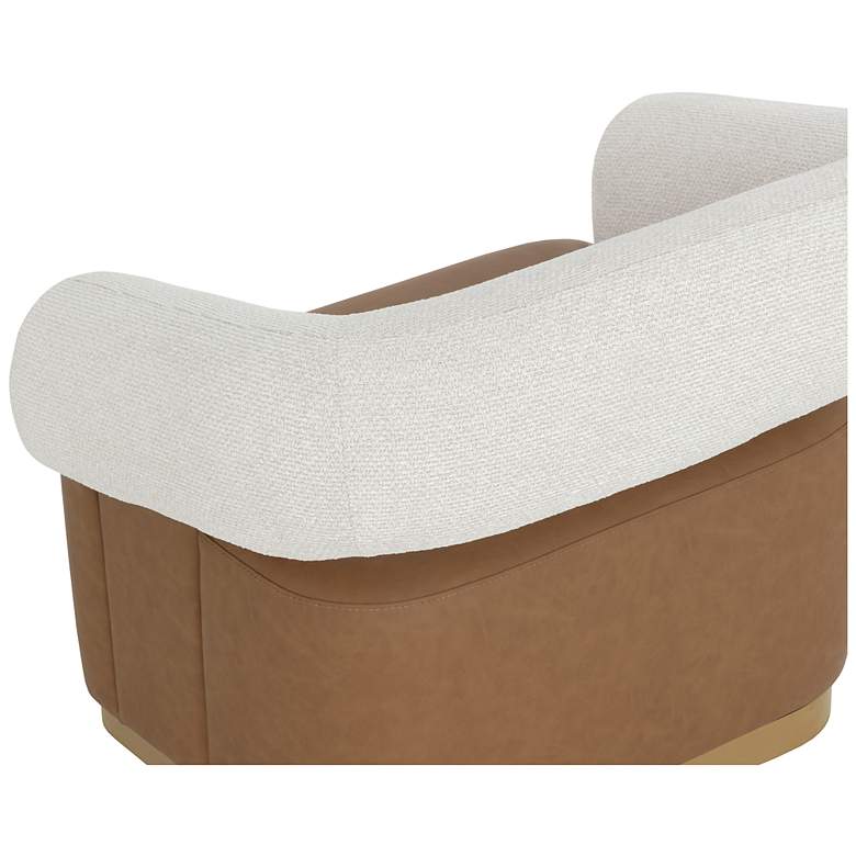 Image 5 Sunpan Aggie Swivel Lounge Chair Milliken Cognac and Rhea Light Barley more views