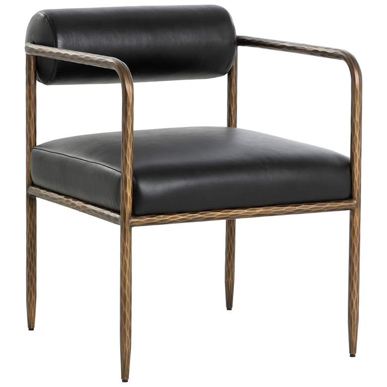 Image 1 Sunpan Ajani Dining Armchair Charcoal Black Leather