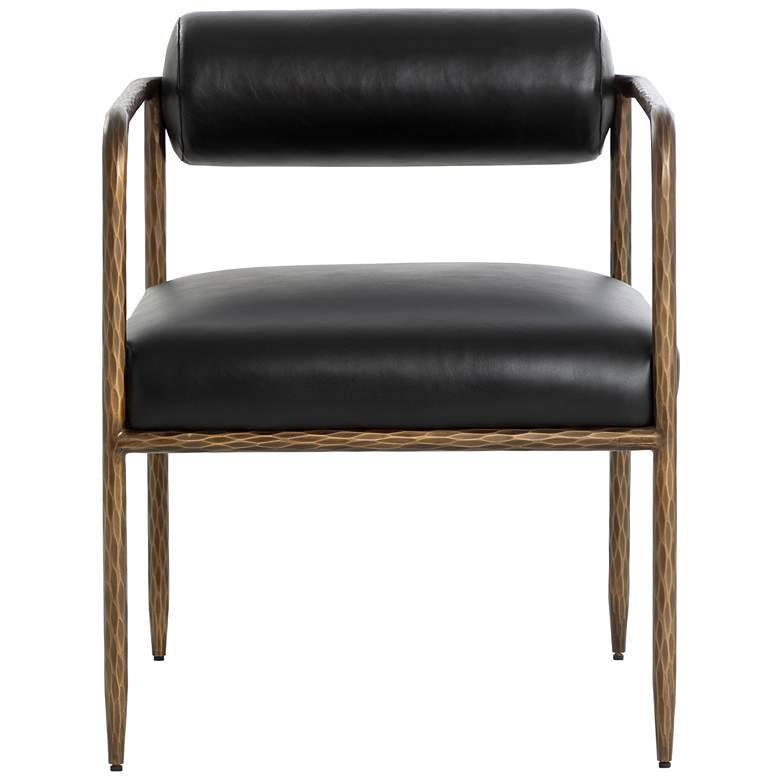 Image 2 Sunpan Ajani Dining Armchair Charcoal Black Leather more views