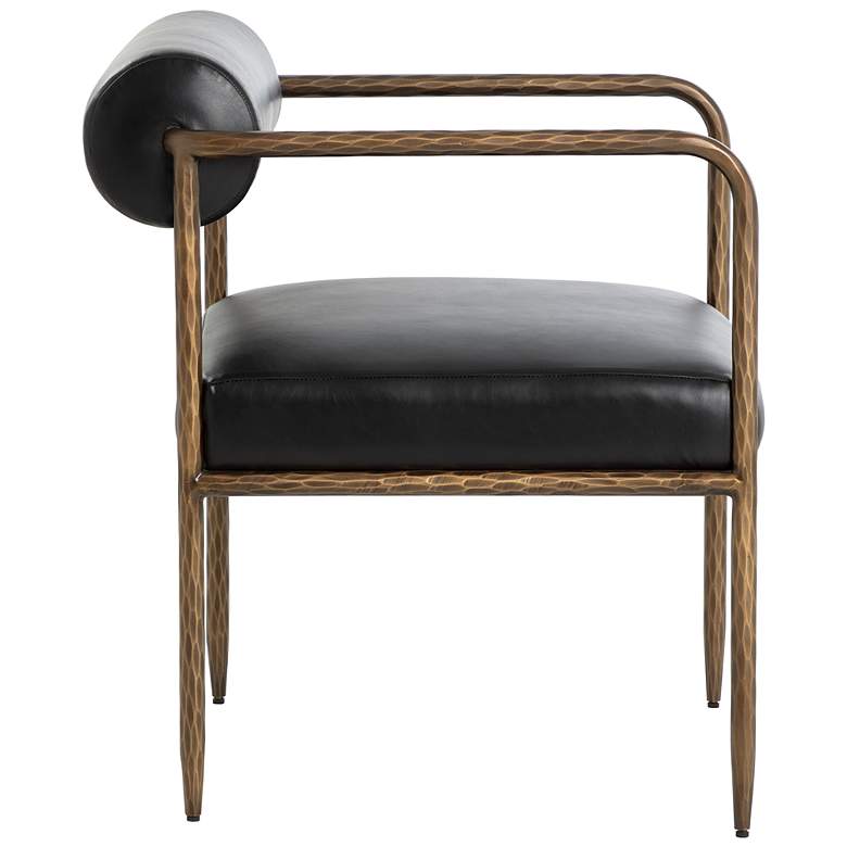 Image 3 Sunpan Ajani Dining Armchair Charcoal Black Leather more views