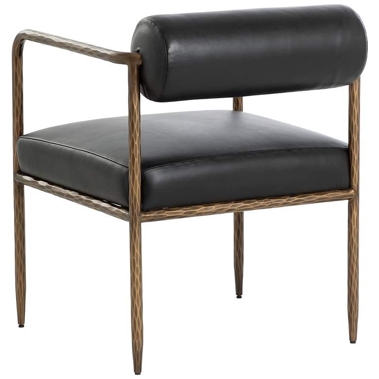 Image 4 Sunpan Ajani Dining Armchair Charcoal Black Leather more views