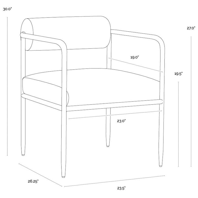 Image 6 Sunpan Ajani Dining Armchair Charcoal Black Leather more views