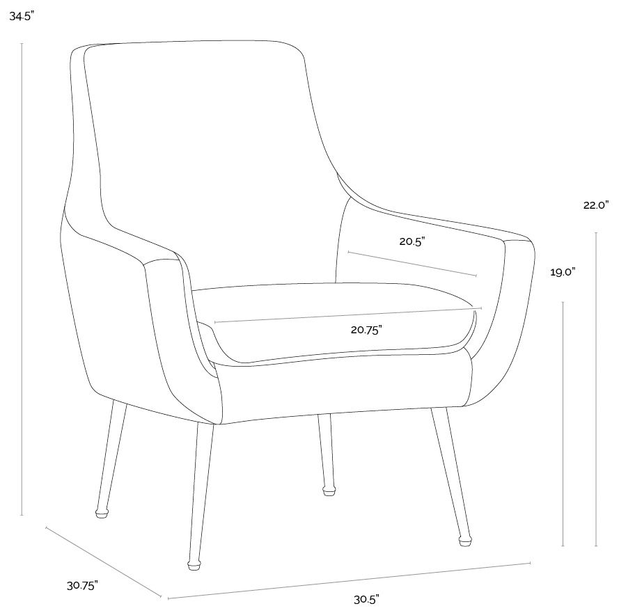 Sunpan Aletta Lounge Chair Nono Petrol