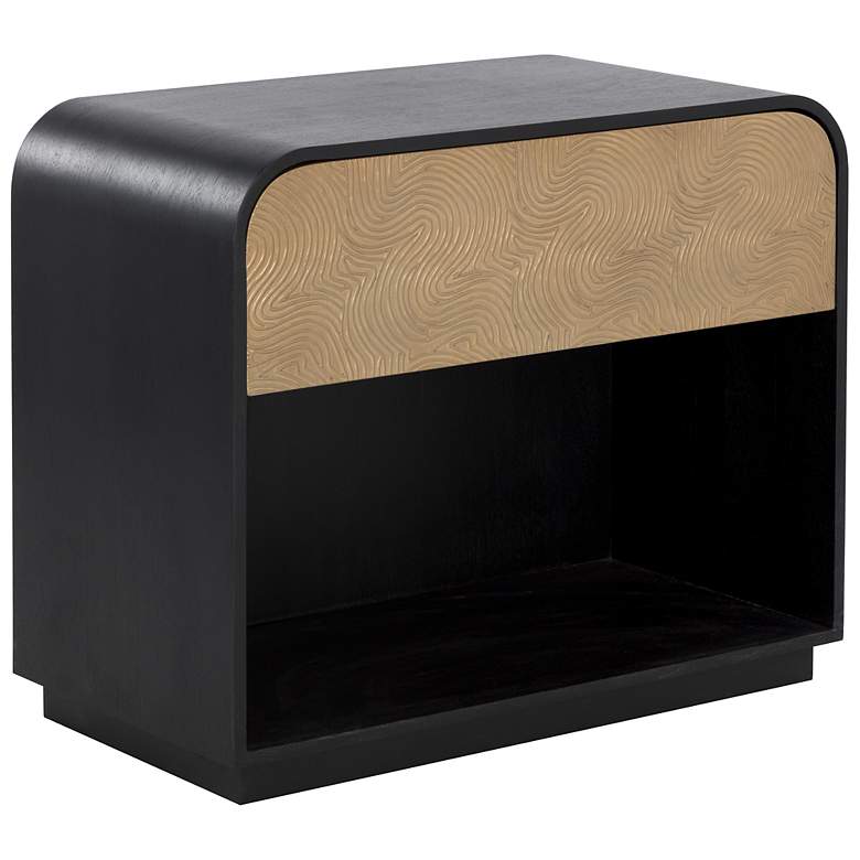 Image 2 Sunpan Algarve Nightstand Black and Champagne Gold more views