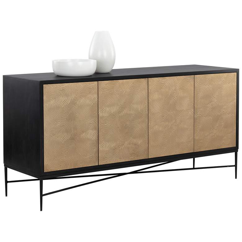 Image 1 Sunpan Algarve Sideboard Black and Champagne Gold