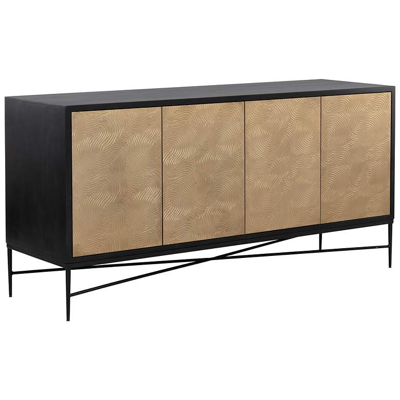 Image 2 Sunpan Algarve Sideboard Black and Champagne Gold more views