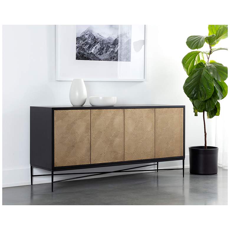 Image 5 Sunpan Algarve Sideboard Black and Champagne Gold more views