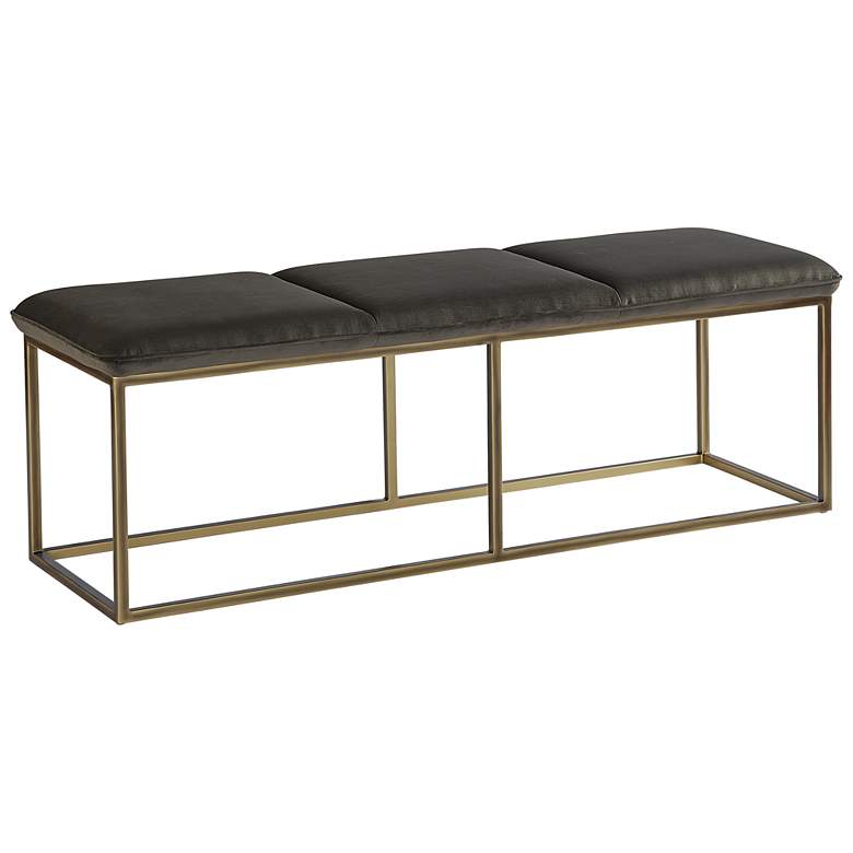 Image 1 Sunpan Alley Bench Rustic Bronze Piccolo Pebble