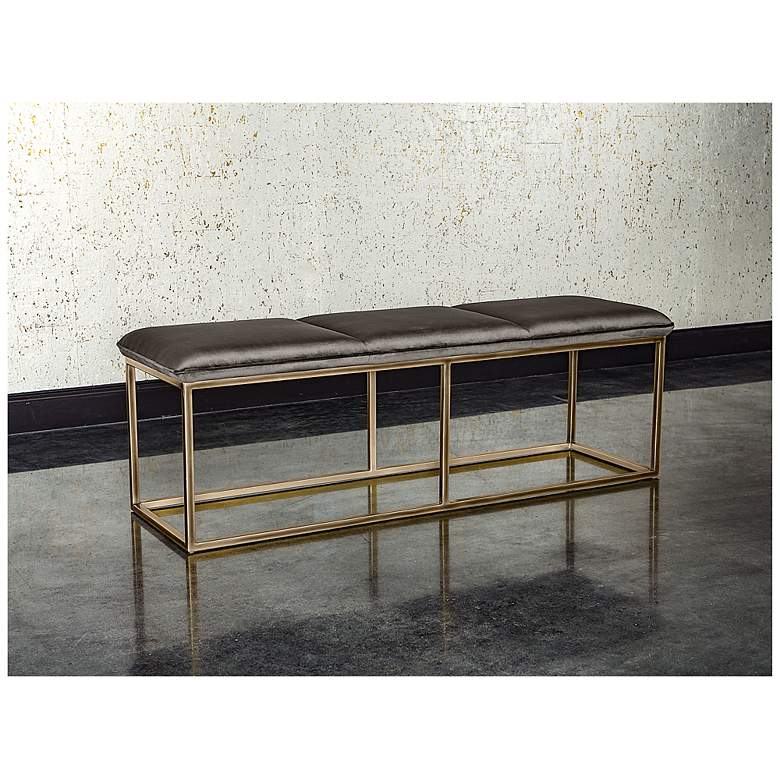 Image 3 Sunpan Alley Bench Rustic Bronze Piccolo Pebble more views