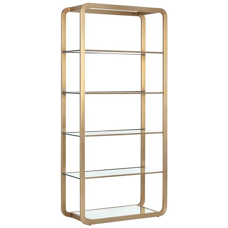 Image 2 Sunpan Ambretta Bookcase Large Gold and Clear more views
