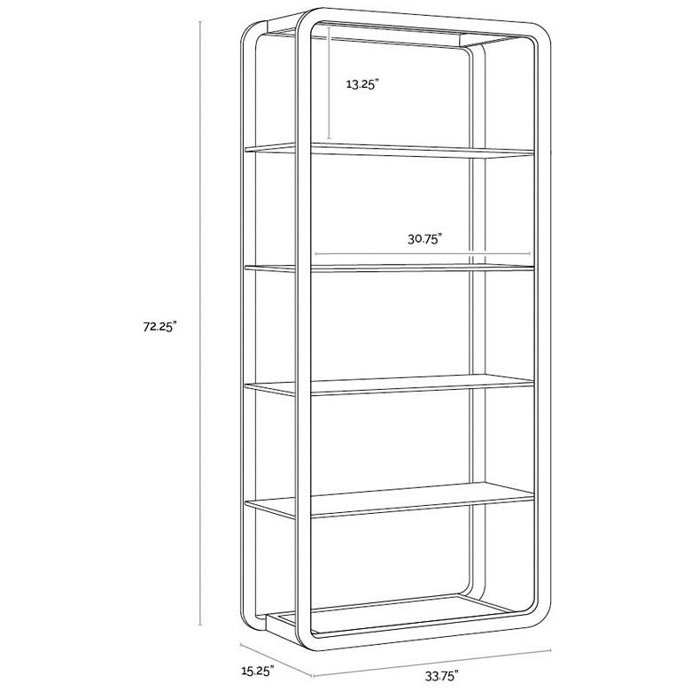 Image 6 Sunpan Ambretta Bookcase Large Gold and Clear more views