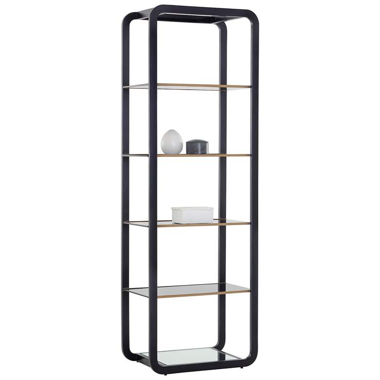 Image 1 Sunpan Ambretta Bookcase Small Black and Smoke Gray