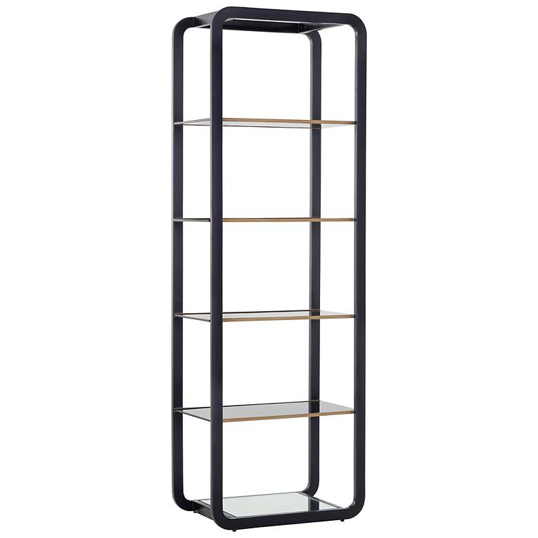 Image 2 Sunpan Ambretta Bookcase Small Black and Smoke Gray more views