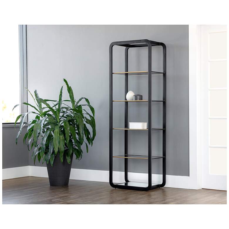 Image 3 Sunpan Ambretta Bookcase Small Black and Smoke Gray more views