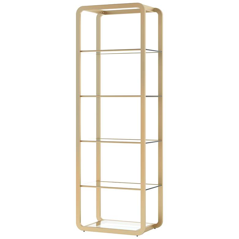 Image 2 Sunpan Ambretta Bookcase Small Gold and Clear more views