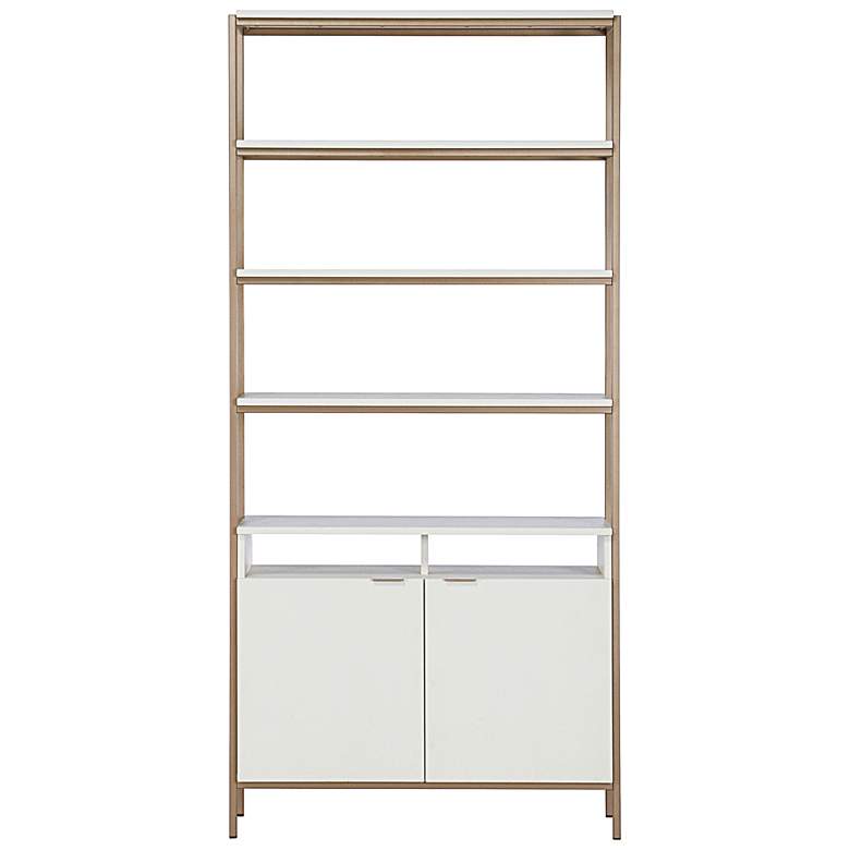 Image 2 Sunpan Ambrose Modular Bookcase Large Champagne Gold Cream more views