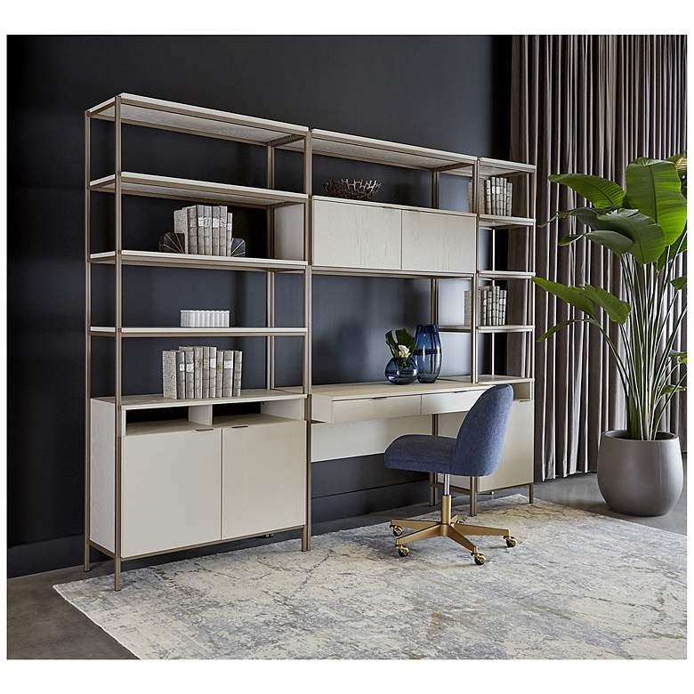 Image 5 Sunpan Ambrose Modular Bookcase Large Champagne Gold Cream more views