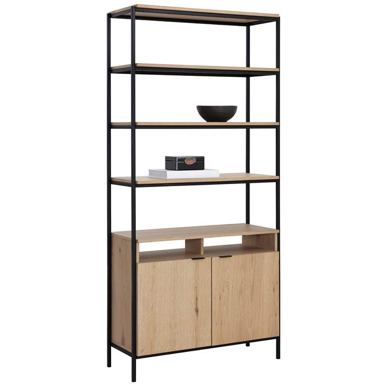 Image 1 Sunpan Ambrose Modular Bookcase Large Rustic Oak Black