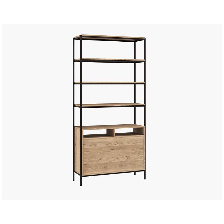Image 5 Sunpan Ambrose Modular Bookcase Large Rustic Oak Black more views