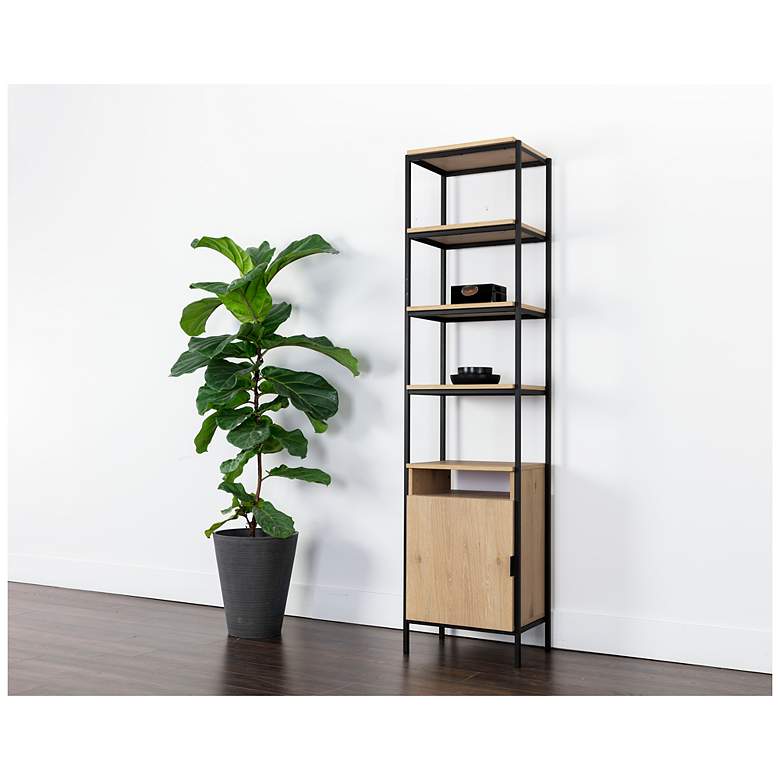 Image 5 Sunpan Ambrose Modular Bookcase Small Rustic Oak Black more views