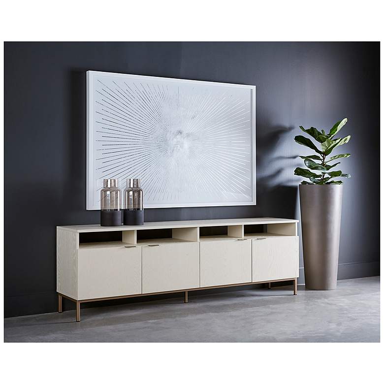 Image 4 Sunpan Ambrose Modular Media Console And Cabinet Champagne Gold Cream more views