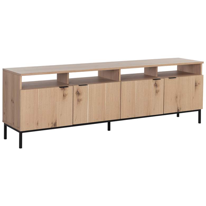 Image 1 Sunpan Ambrose Modular Media Console And Cabinet Rustic Oak Black