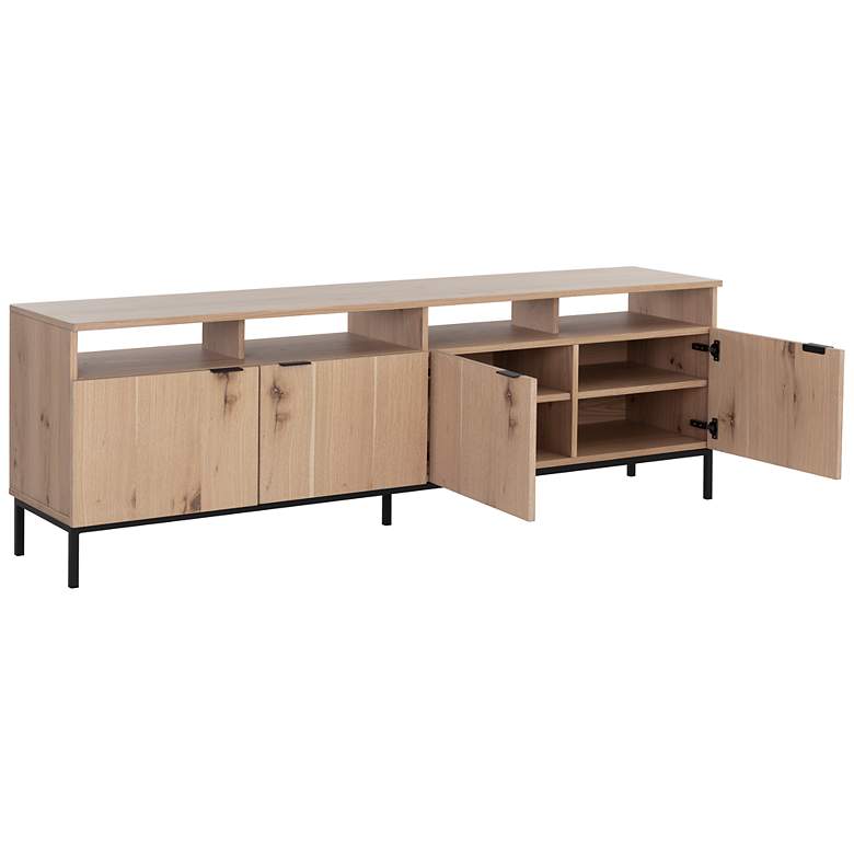 Image 3 Sunpan Ambrose Modular Media Console And Cabinet Rustic Oak Black more views