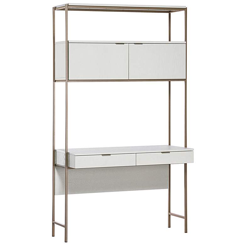Image 1 Sunpan Ambrose Modular Wall Desk Champagne Gold Cream