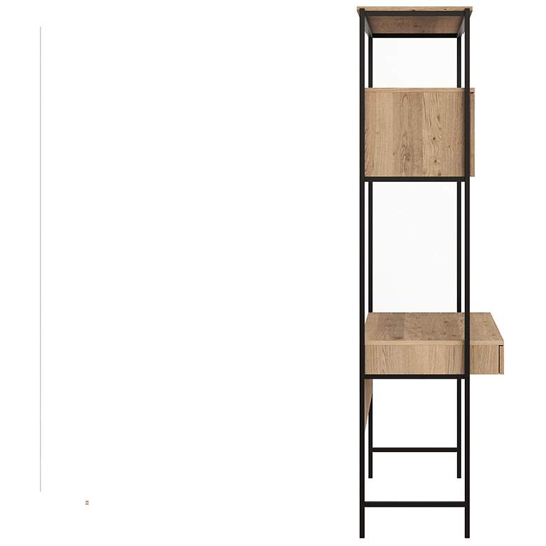 Image 3 Sunpan Ambrose Modular Wall Desk Rustic Oak Black more views