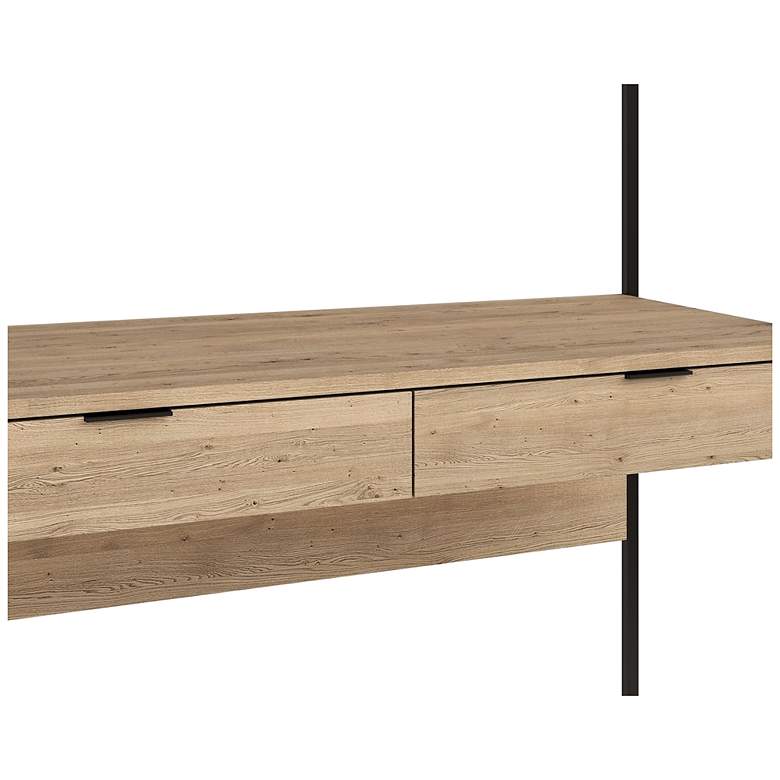 Image 5 Sunpan Ambrose Modular Wall Desk Rustic Oak Black more views
