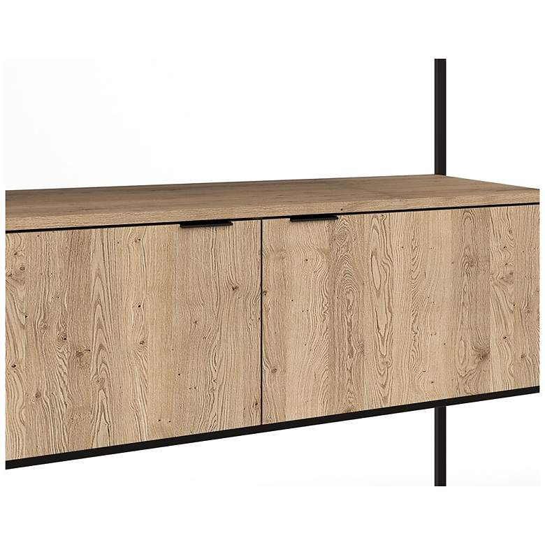 Image 6 Sunpan Ambrose Modular Wall Desk Rustic Oak Black more views