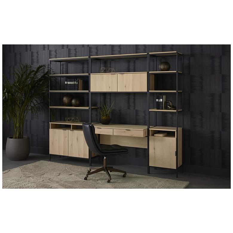 Image 7 Sunpan Ambrose Modular Wall Desk Rustic Oak Black more views