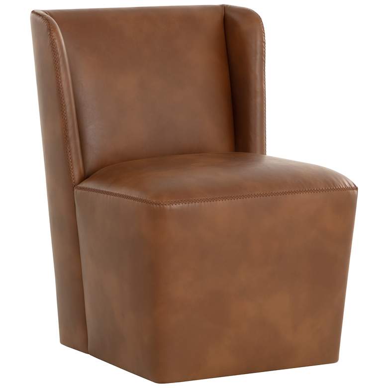 Image 1 Sunpan Amita Wheeled Dining Chair Tobacco Tan