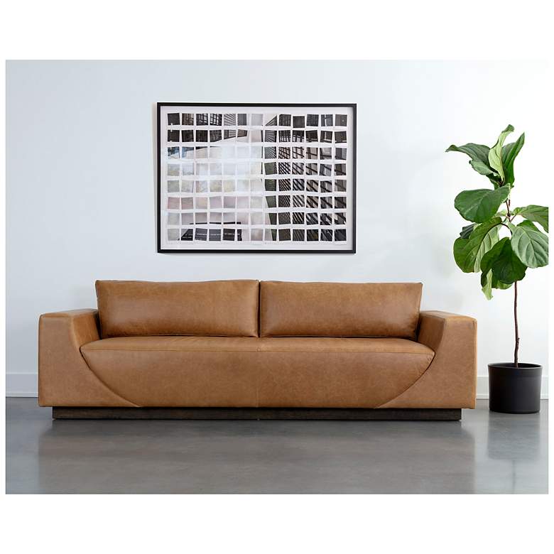 Image 7 Sunpan Anakin Sofa Dark Brown Tuscany Cognac Leather more views