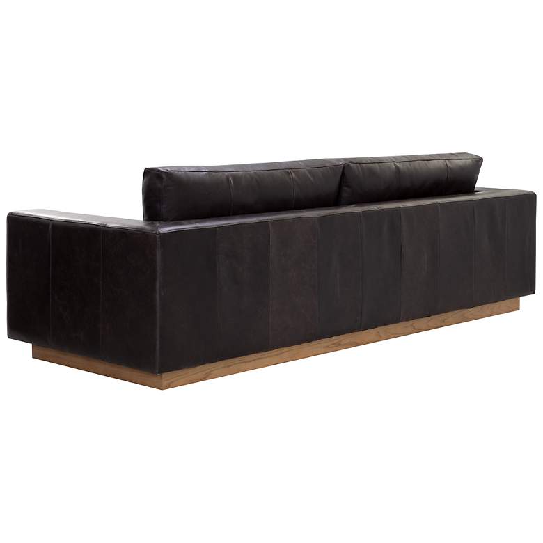 Image 3 Sunpan Anakin Sofa Light Oak Tuscany Warm Black Leather more views