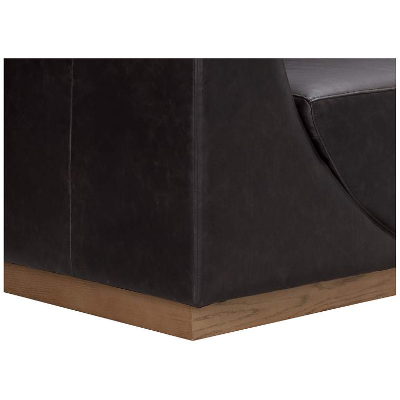 Image 4 Sunpan Anakin Sofa Light Oak Tuscany Warm Black Leather more views