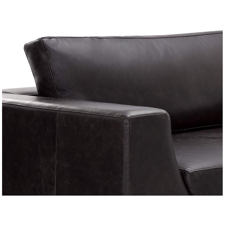 Image 5 Sunpan Anakin Sofa Light Oak Tuscany Warm Black Leather more views