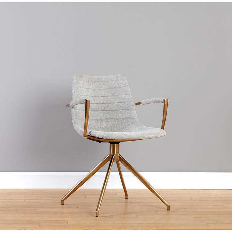 Image 1 Sunpan Andres Swivel Dining Armchair Belfast Heather Gray