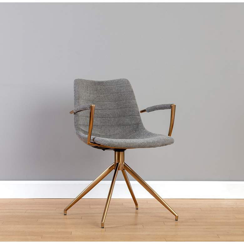 Image 1 Sunpan Andres Swivel Dining Armchair Belfast Koala Gray